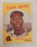 Vintage 1959 Topps Baseball Card #380 Hank Aaron Braves HOF Very Solid Condition