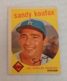 Vintage 1959 Topps Baseball Card #163 Sandy Koufax Dodgers HOF Very Solid Condition