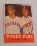 Vintage 1963 Topps Baseball Card #242 Power Plus Combo Card Ernie Banks Hank Aaron Solid Condition