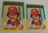 Vintage 1975 Topps Baseball Regular & Mini Mike Schmidt Card Lot HOF