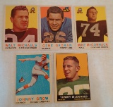 5 Vintage 1959 1961 Topps NFL Football Card Lot Very Solid Conditions