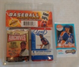 5 Unopened Modern Card Pack Lot MLB Baseball NHL Hockey 2002 Leaf Topps Archives Fleer Tradition