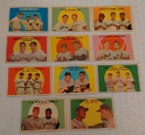 11 Vintage 1959 Topps Baseball Combo Card Lot Aaron Mays Ashburn Fox Mathews Banks Aparicio Stengel