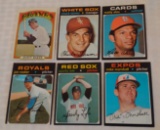 6 Vintage 1971 1972 Topps Baseball High Number Card Lot Nice Conditions