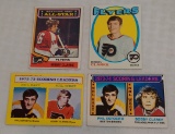 4 Vintage 1970s Topps NHL Hockey Card Lot Bobby Clarke Flyers HOF Rookie RC