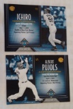 True 1/1 HBP Baseball Card 2017 Ichiro & Albert Pujols Official Game Card #'d