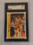 1986-87 Fleer NBA Basketball Sticker Insert #7 Magic Johnson SGC GRADED 92 8.5 NRMT MINT Lakers HOF