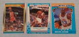 3 Vintage 1980s Fleer NBA Basketball All Star Card Lot Micheal Jordan Bulls HOF Sticker