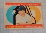 Vintage 1960 Topps Baseball Card #563 Mickey Mantle Yankees All Star HOF