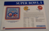 Vintage Willabee & Ward Super Bowl 1 I First Patch NFL Football Packers Chiefs On Card