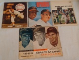 4 Vintage Baltimore Orioles Yearbook Lot 1965 1968 1969 1972