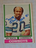 Vintage 1974 Topps NFL Football Signed Autographed Card Mel Renfro Cowboys HOF His Own GTSM Holo COA