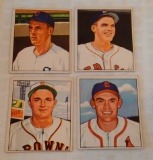 4 Vintage 1950 Bowman Baseball Card Lot Solid Conditions Gumpert Johnson Friend Lindell