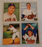 4 Vintage 1950 Bowman Baseball Card Lot Solid Conditions Keltner Haefner Zoldak Pieretti