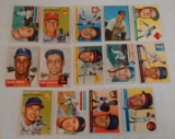 14 Vintage 1950s Topps Baseball Card Lot Rubber Band Wear 1953 1954 1955 1956