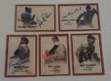 5 Fleer Greats 2000 Autographed Signed MLB Baseball Card Lot Thomas Trammell Larsen Evans Lolich