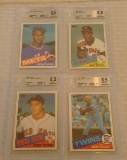 4 Key Vintage 1985 Topps Baseball Rookie Card Lot Puckett Gooden Clemens Pettis BGS GRADED 8.5 NRMT