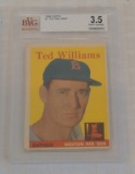 Vintage 1958 Topps Baseball Card #1 Ted Williams Red Sox Beckett GRADED 3.5 VG+ HOF