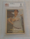 Vintage 1957 Topps Baseball Card #1 Ted Williams Beckett GRADED 2 Red Sox HOF