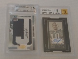 2 DeSean Jackson Eagles Rookie Card Lot BGS GRADED Signed Auto Jersey Number 50/105 NFL Football