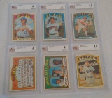 6 Beckett GRADED 1972 Topps Baseball Card Lot 4 4.5 Alston Leaders Mets Team Wise Weaver Pepitone