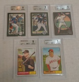 5 BGS GRADED MLB Baseball Card Lot Rookies Hewyard Ankiel Abreu Jackson Beckham 9 MINT