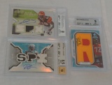 3 NFL Football Dual Autographed Relic Jersey Insert Card Lot BGS GRADED Rookie Letterman #'d