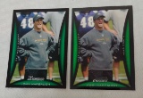 2008 Bowman Regular & Chrome NFL Football John Harbaugh Rookie Card RC Pair Ravens Head Coach