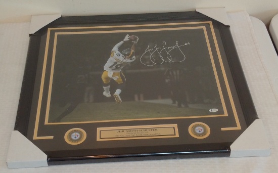JuJu Smith-Shuster Catch Autographed Signed 16x20 Photo Steelers BAS COA Framed Matted NFL Football