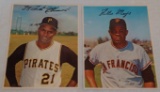 Vintage 1967 Dexter Press MLB Baseball Jumbo Large Card Pair Lot Roberto Clemente Willie Mays HOF