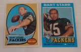 2 Vintage Topps NFL Football Card Pair Lot 1970 1971 Bart Starr Packers HOF