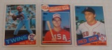 3 Key Vintage Star HOF Rookie Card Lot 1985 Topps Baseball RC McGwire Puckett Clemens