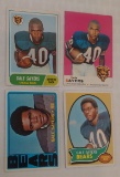 4 Vintage Topps Gale Sayers NFL Football Card Lot 1968 1969 1970 1972 Bears HOF Kansas