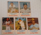 5 Vintage 1975 Hostess MLB Baseball Hand Cut Star Card Lot Yount Rookie Aaron Brock Brooks Winfield