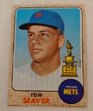 Vintage 1968 Topps Baseball Card 2nd Year Tom Seaver Mets HOF Rookie Cup Trophy Solid Condition
