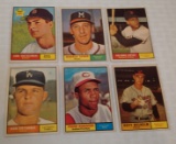 6 Vintage 1961 Topps Baseball Mega Star Card Lot Yaz Spahn Cepeda Drysdale Drysdale Frank Robinson