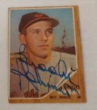 Vintage 1962 Topps Baseball Brooks Robinson Orioles Hand Sign-ed Auto On Card In Person HOF