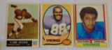 3 Vintage Minnesota Vikings NFL Football Rookie Card Lot Alan Page Carl Eller Chuck Foreman HOF Star