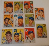 11 Vintage 1954 Topps Baseball Card Lot