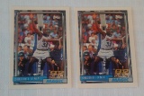 (2) Topps 1992-93 NBA Basketball Shaquille O'Neal Shaq Rookie Card Lot Magic HOF