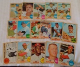 16 Vintage 1968 Topps Baseball Card Lot w/ Stars Gibson Bunning Pinson Flood