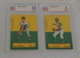 2 Vintage 1964 Topps Baseball Stand Up Card Pair Gary Peters & Ed Charles Beckett GRADED 3 3.5