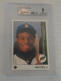 1989 Upper Deck Baseball #1 Ken Griffey Jr Rookie RC Mariners HOF BGS GRADED 9 MINT Key Card