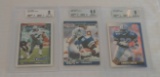 3 BGS GRADED NFL Football Card Lot Emmitt Smith Cowboys HOF 1990 Pro Set Rookie 1991 Score Topps