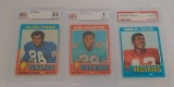 3 Vintage 1971 Topps NFL Football Card Lot Beckett PSA GRADED Page Houston Taylor HOFers