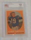 Vintage Topps NFL Football Card #22 John Unitas Colts HOF Beckett GRADED 1.5 Fair