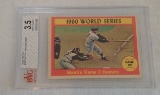 Vintage 1961 Topps Baseball Card #307 Mickey Mantle World Series Home Run Beckett GRADED 3.5 VG+
