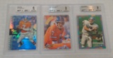 3 John Elway Broncos BGS GRADED NFL Card Lot 1993 Bowman 1997 Leaf Run & Gun 1994 Action Packed 9 MT