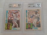 2 Vintage 1984 Topps Baseball Rookie Card Pair Lot BGS GRADED 8.5 Traded Gooden Strawberry Mets
