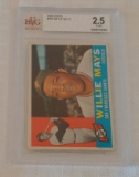 Vintage 1960 Topps Baseball Card #200 Willie Mays Giants HOF Beckett GRADED 2.5 G-VG